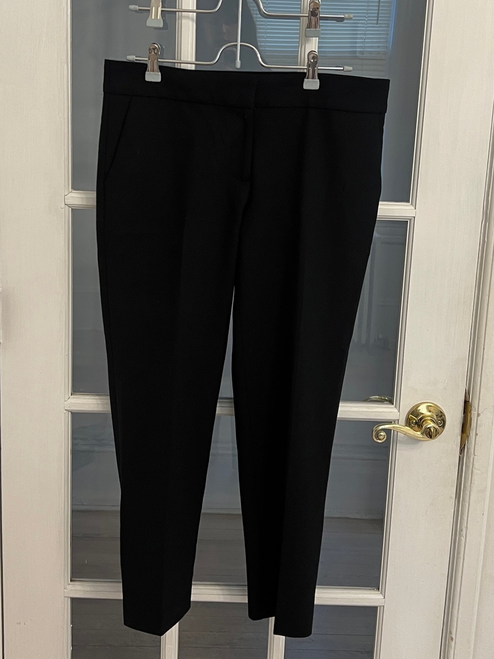 J. CREW Stretch Women's Black Wool Blend Skinny Ankle Pants Size 8 - Picture 1 of 5